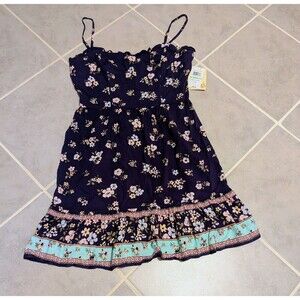 NWT Bebop navy floral print spaghetti dress Size M